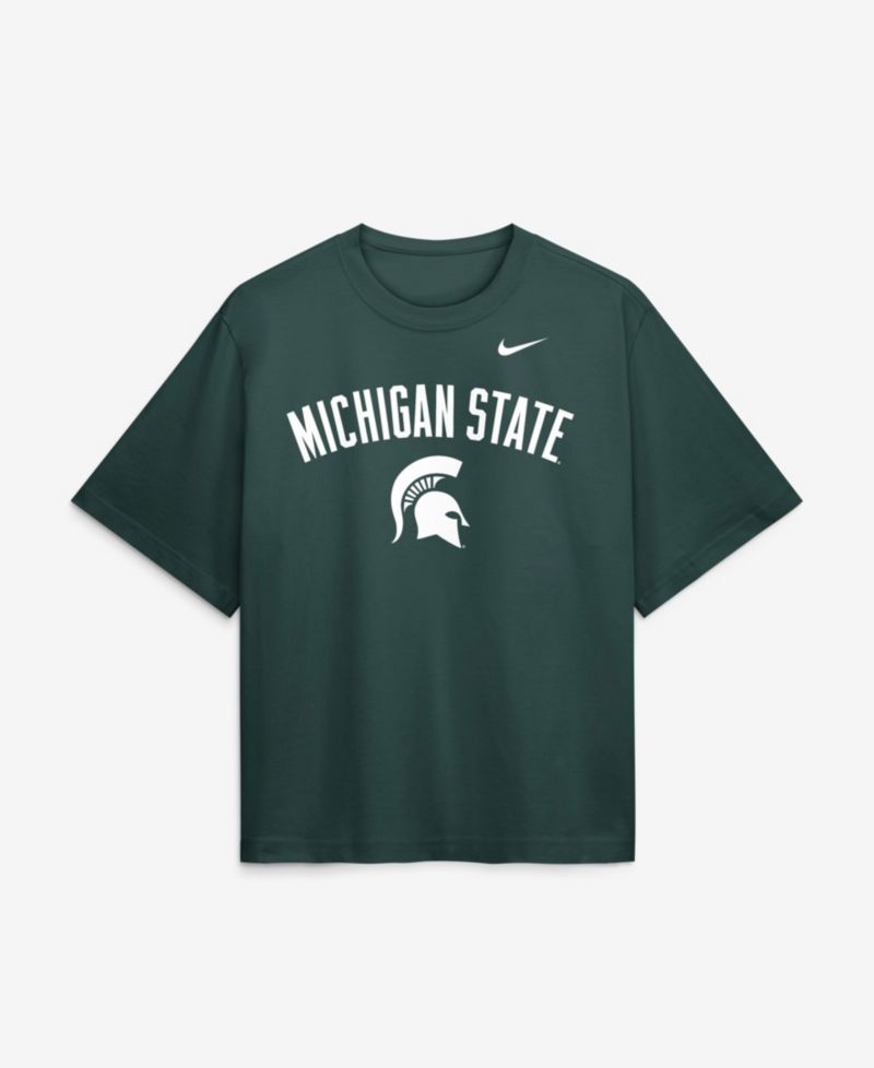 Women's Green Michigan State Spartans Arch Logo Boxy T-Shirt