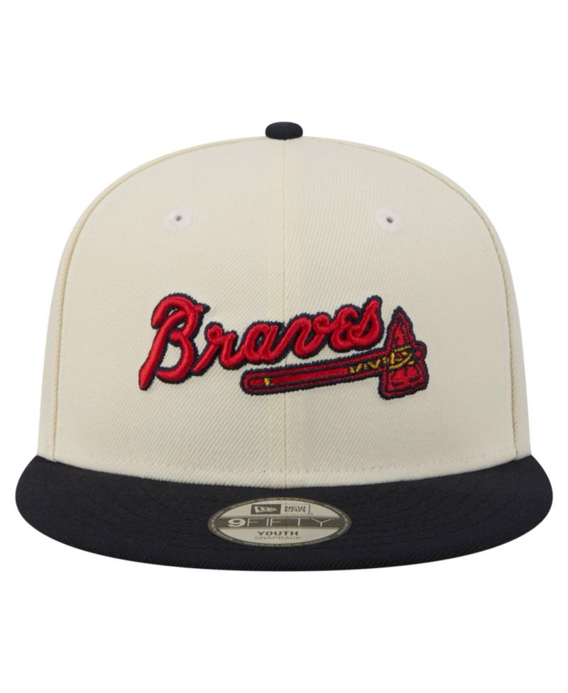 Big Boys and Girls White Atlanta Braves Two-Tone 9FIFTY Snapback Hat