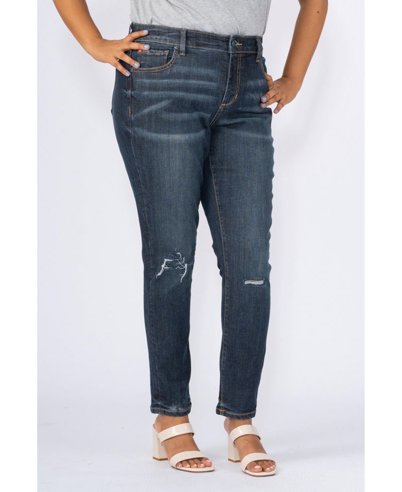 Plus Size High Rise Ankle Skinny Jeans