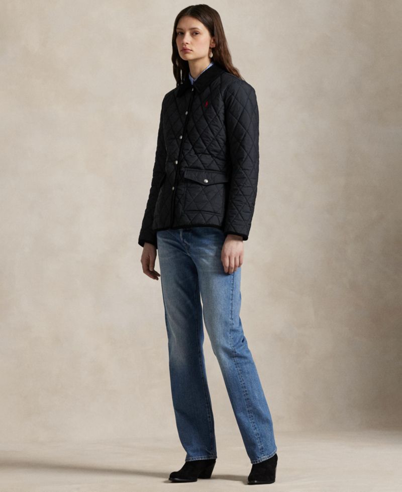 Women's Corduroy-Trim Quilted Barn Jacket
