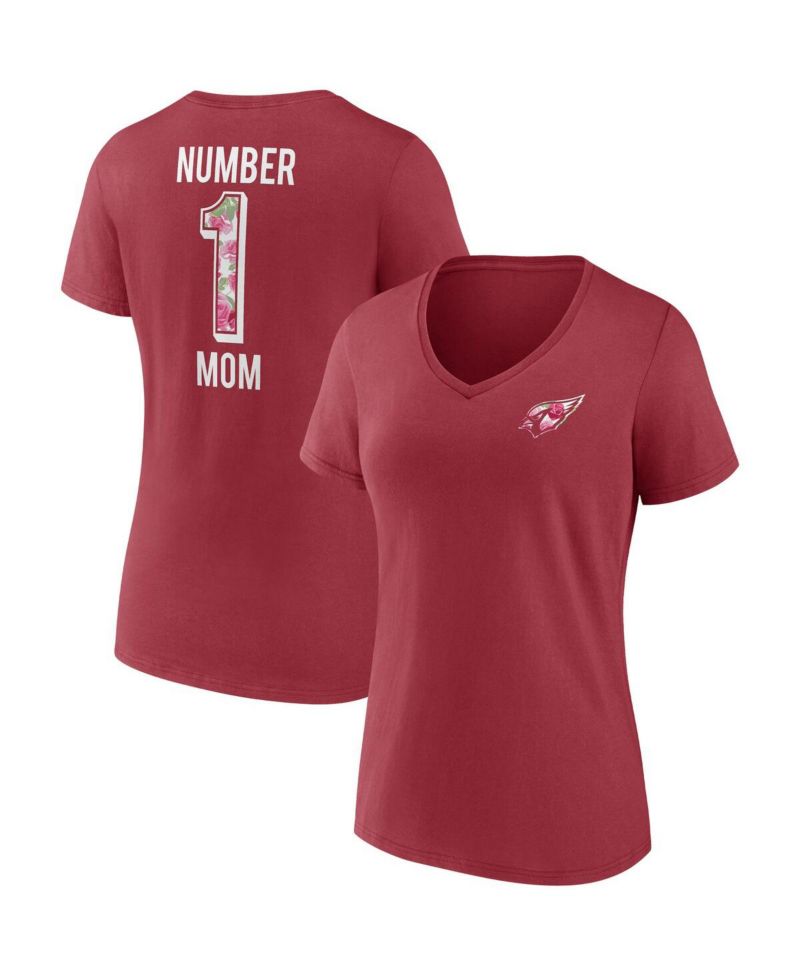 Women's Cardinal Arizona Cardinals Team Mother's Day V-Neck T-shirt