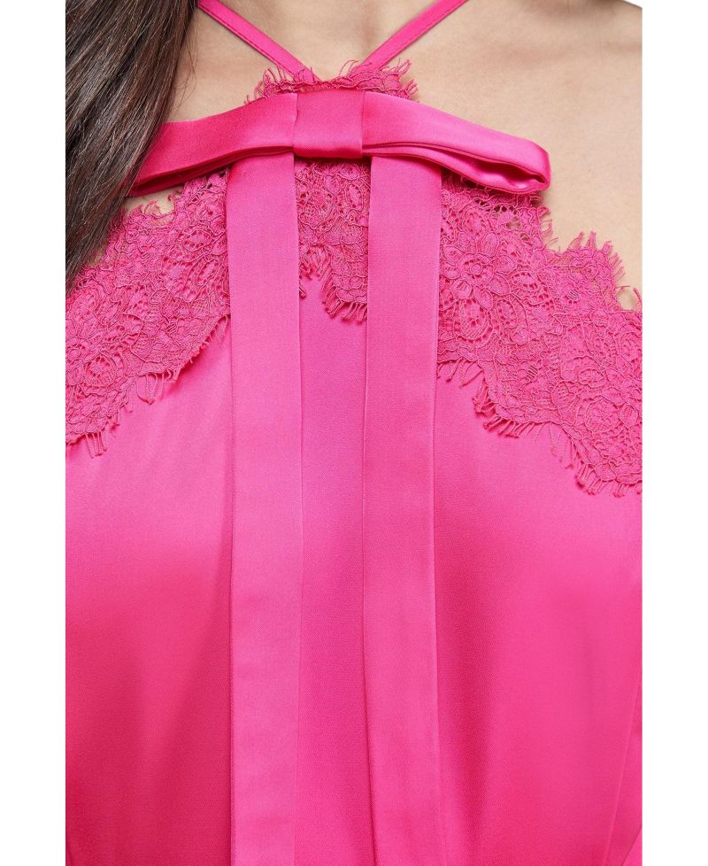 Women's Lace Detail Midi Prom Dress