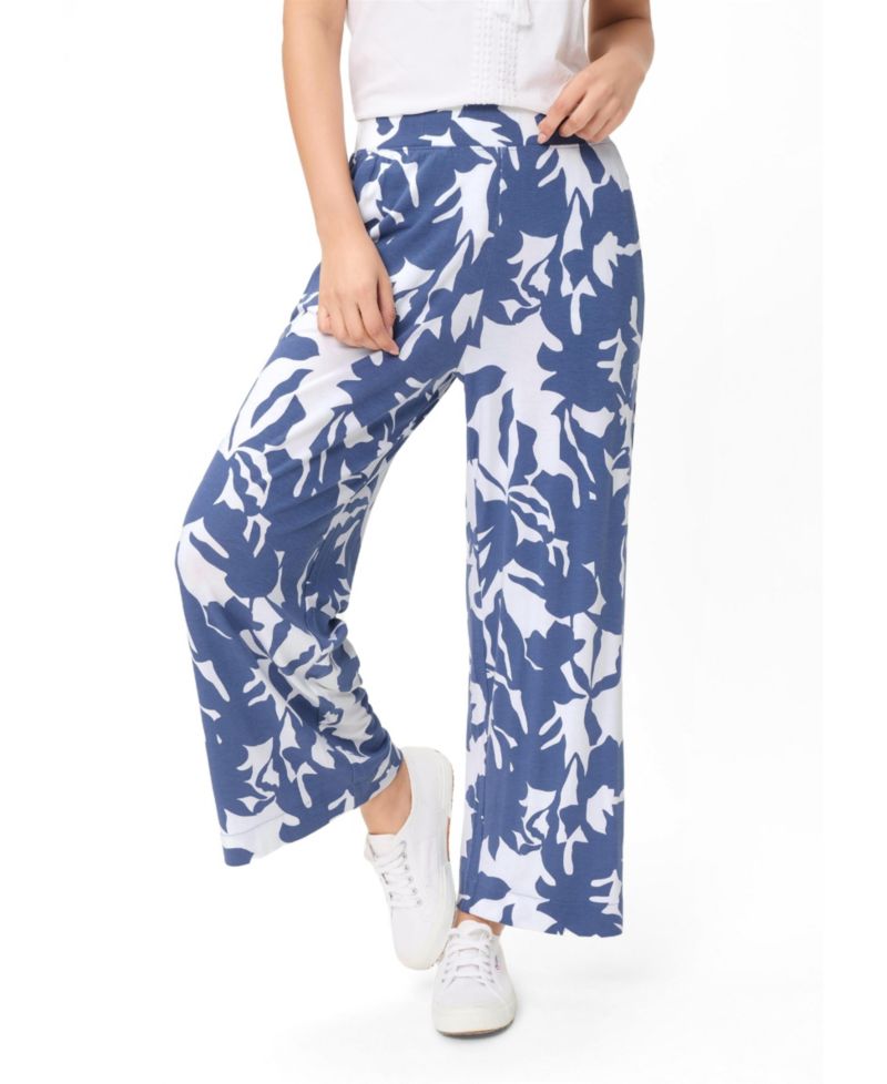 Abstract Floral Jersey Cropped Pant
