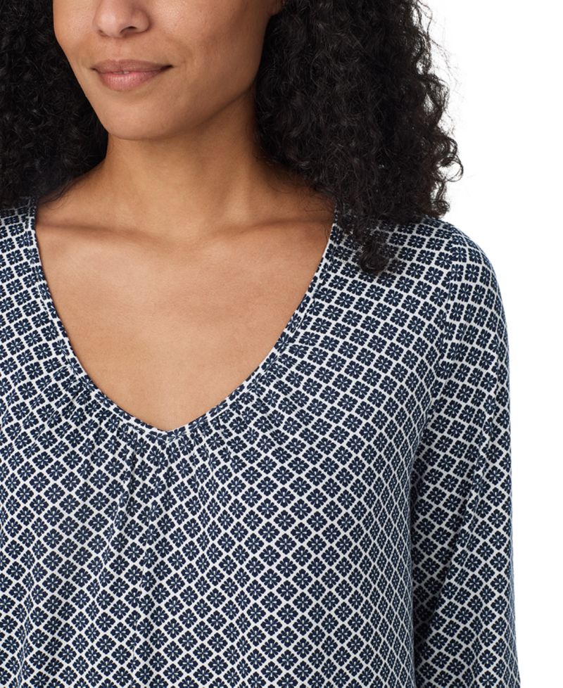 Women's V-Neck 3/4 Sleeve Top and Pants, 2-Piece Pajama Set