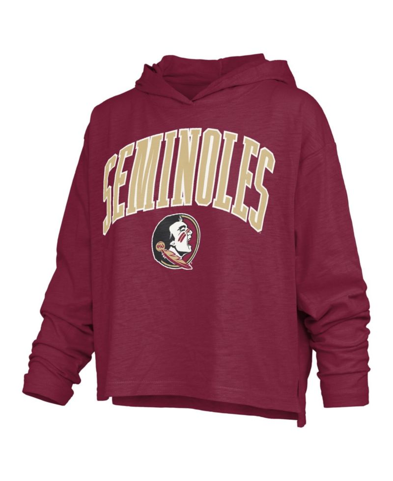 Women's Florida State Seminoles Nelson Oversized Slub Hooded Long-Sleeve T-Shirt
