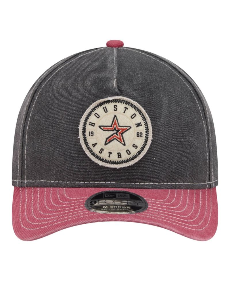 Men's Black/Red Houston Astros Felt M-Crown 9FORTY Adjustable Hat