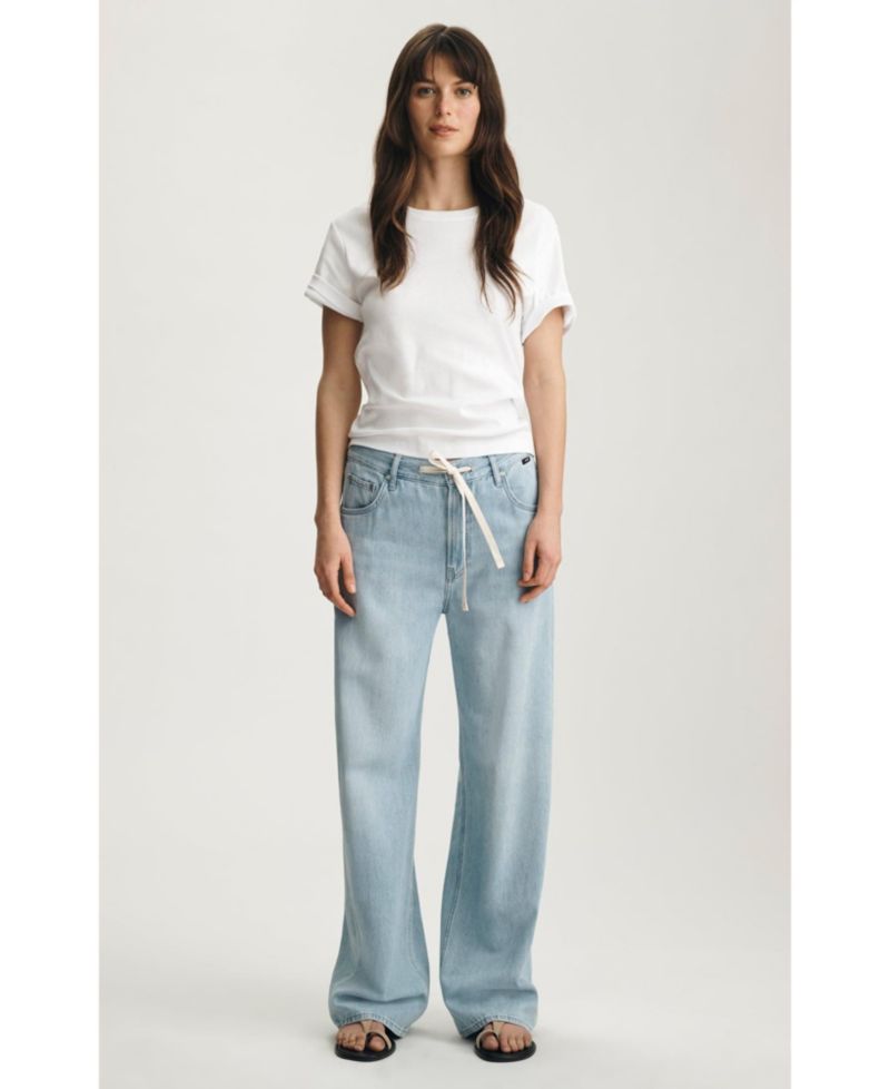 Women's Nella Adjustable Drawstring Wide Leg In Bleached Well Blue
