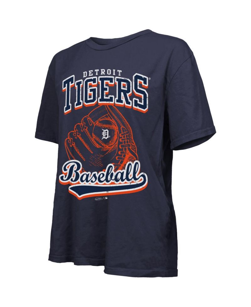Women's Navy Detroit Tigers Oversized First Base T-Shirt