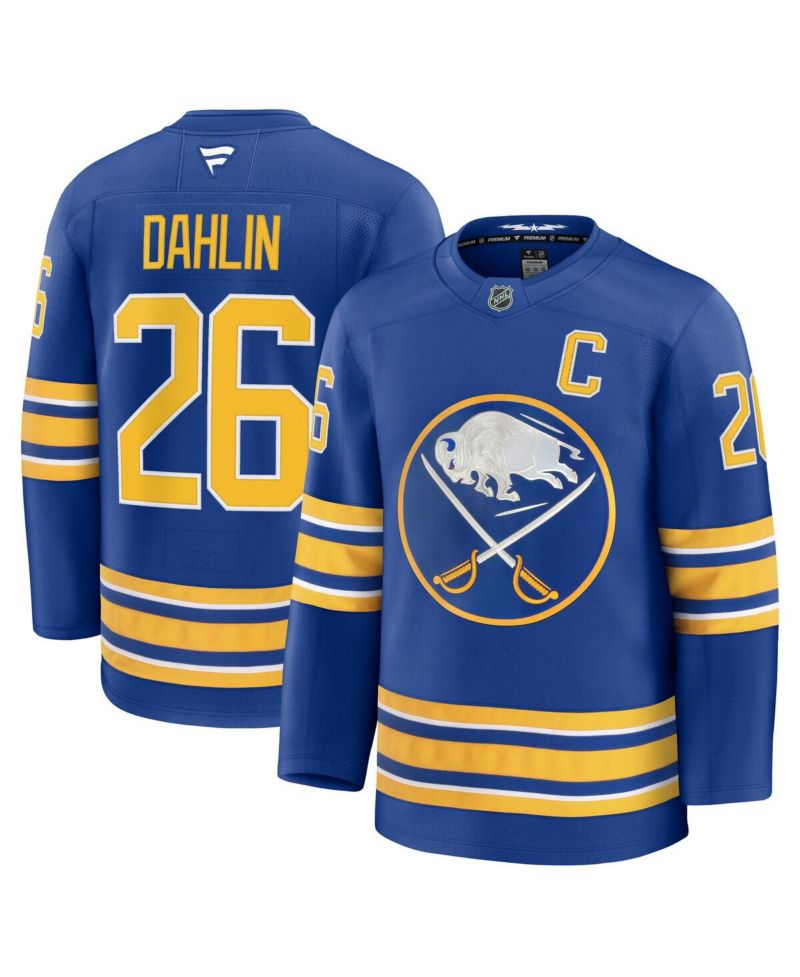 Men's Rasmus Dahlin Royal Buffalo Sabres Premium Captain's Patch with Jersey