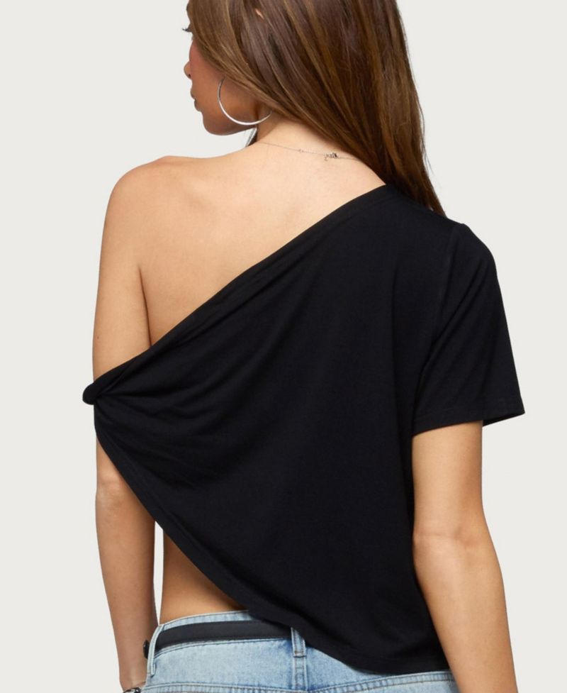 Women's Asymmetric Twisted Off Shoulder Top