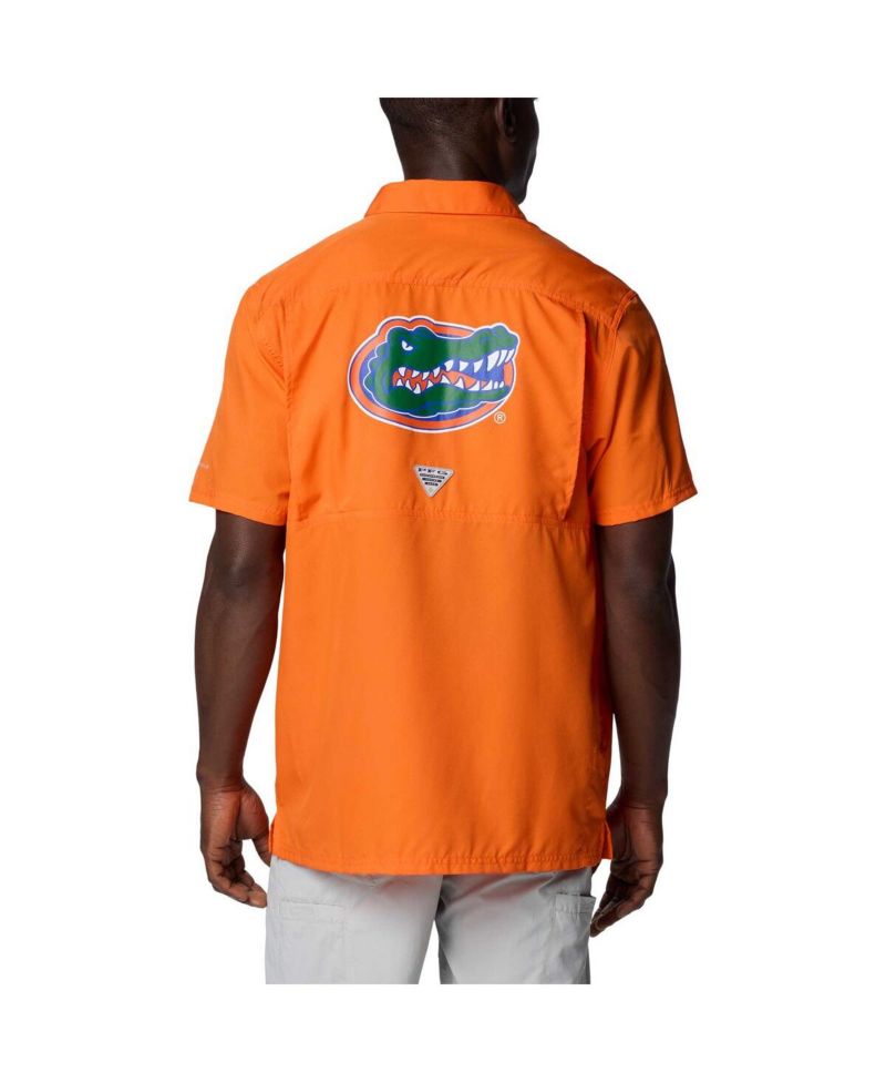 Men's Orange Florida Gators PFG Slack Tide Omni-Shade Button-Up Camp Shirt