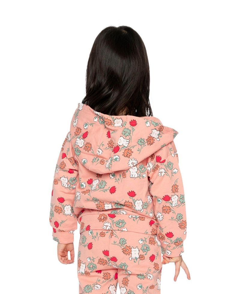 Little and Big Girl (6Y - 8Y) French Terry Hooded Cardigan Sweatshirts