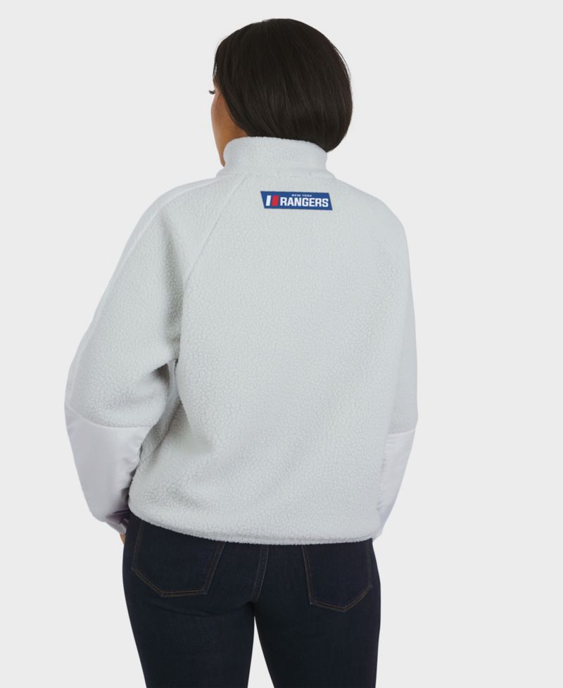 Women's Gray New York Rangers Polar Fleece Quarter-Zip Jacket