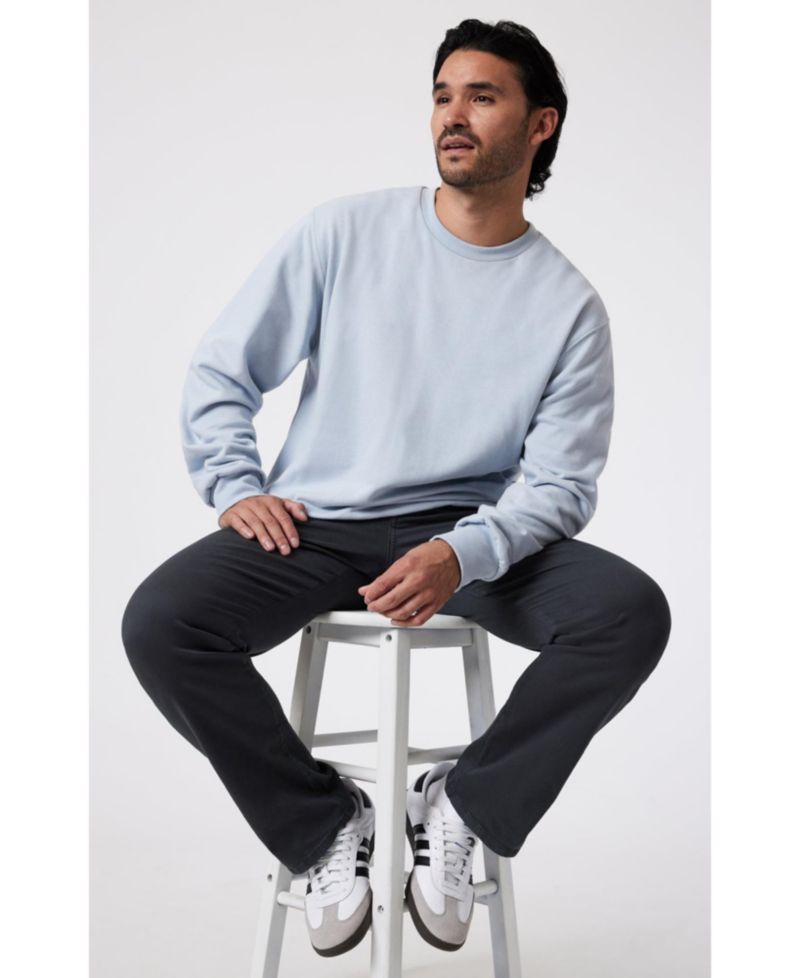 Men's Matt Relaxed Straight Leg In Anthracite Casual Twill