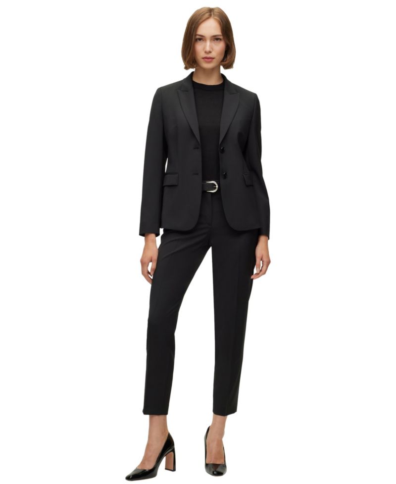 BOSS by Women's Wool Regular-Fit Cropped Pants
