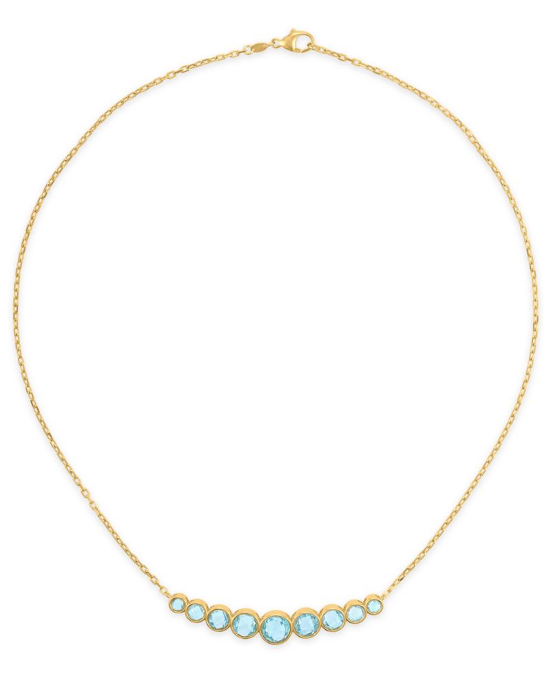 Amethyst (6-7/8 ct. t.w.) Bezel Set Smile Necklace in 14k Gold Over Sterling Silver (Also Available in Sky Blue Topaz)