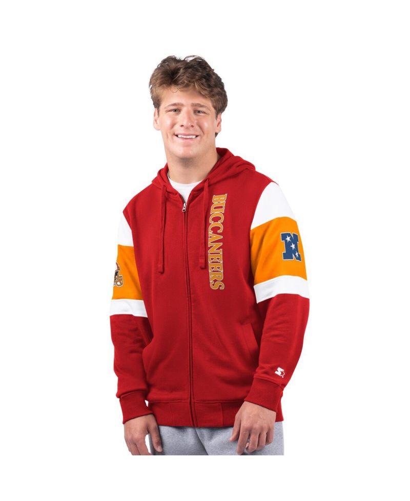 Men's Red Tampa Bay Buccaneers Extreme Vintage Logo Full-Zip Hoodie
