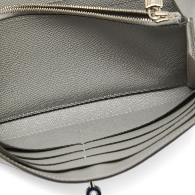 Gris Mouette Epsom Leather Kelly Classic Wallet