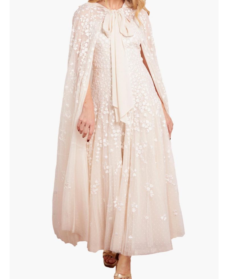 Women's Scatter Blossom Hooded Long Cape