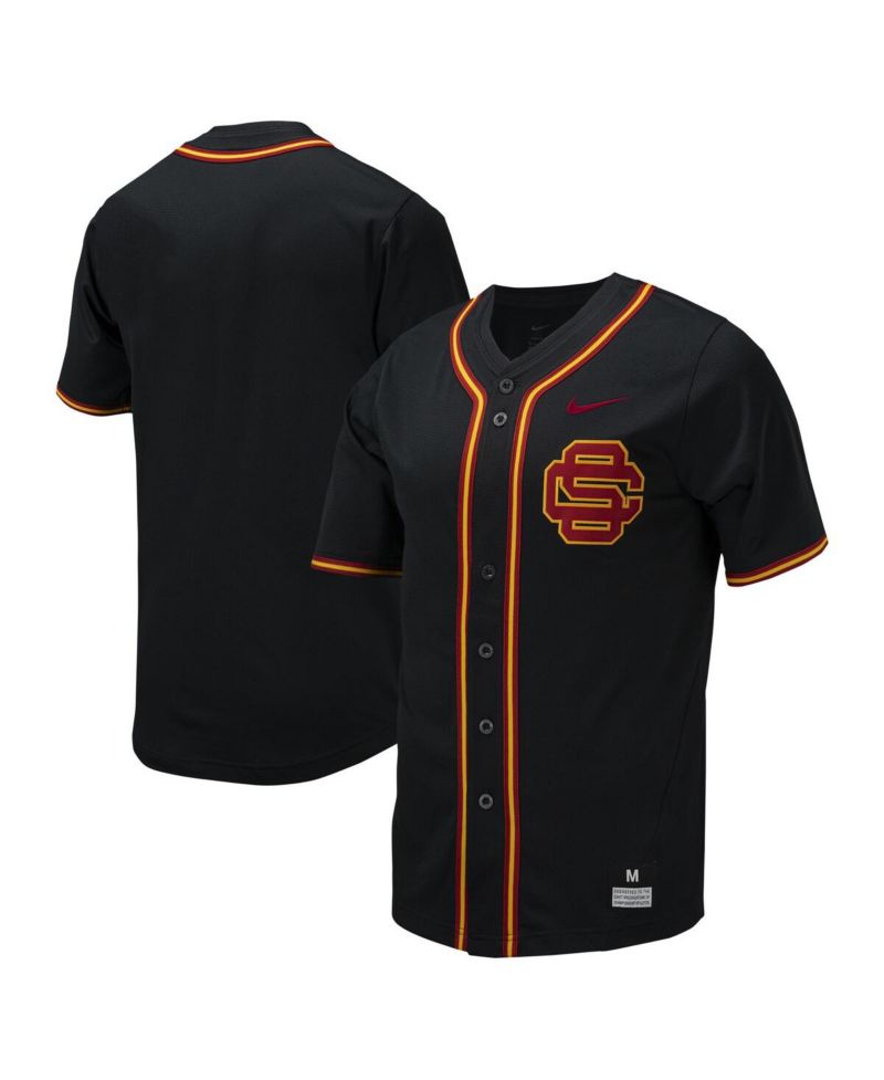 Men's USC Trojans Replica Full-Button Baseball Jersey