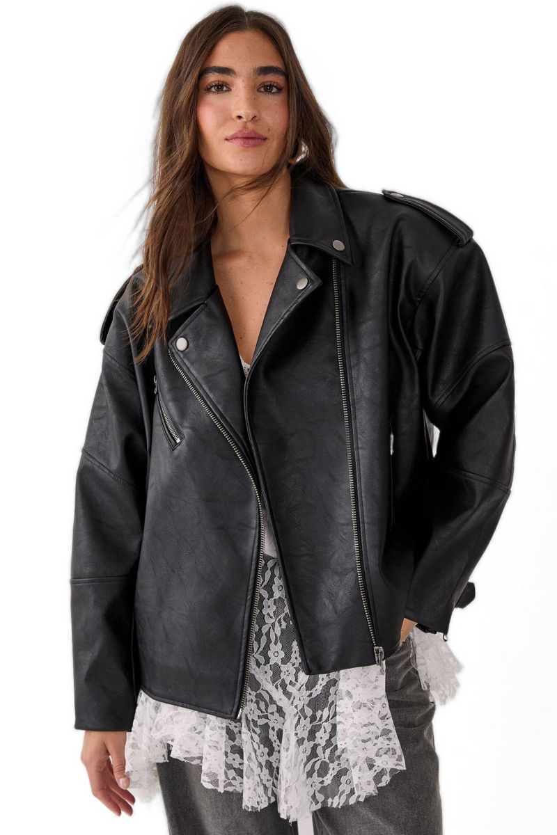 Women's Faux Leather Biker Jacket