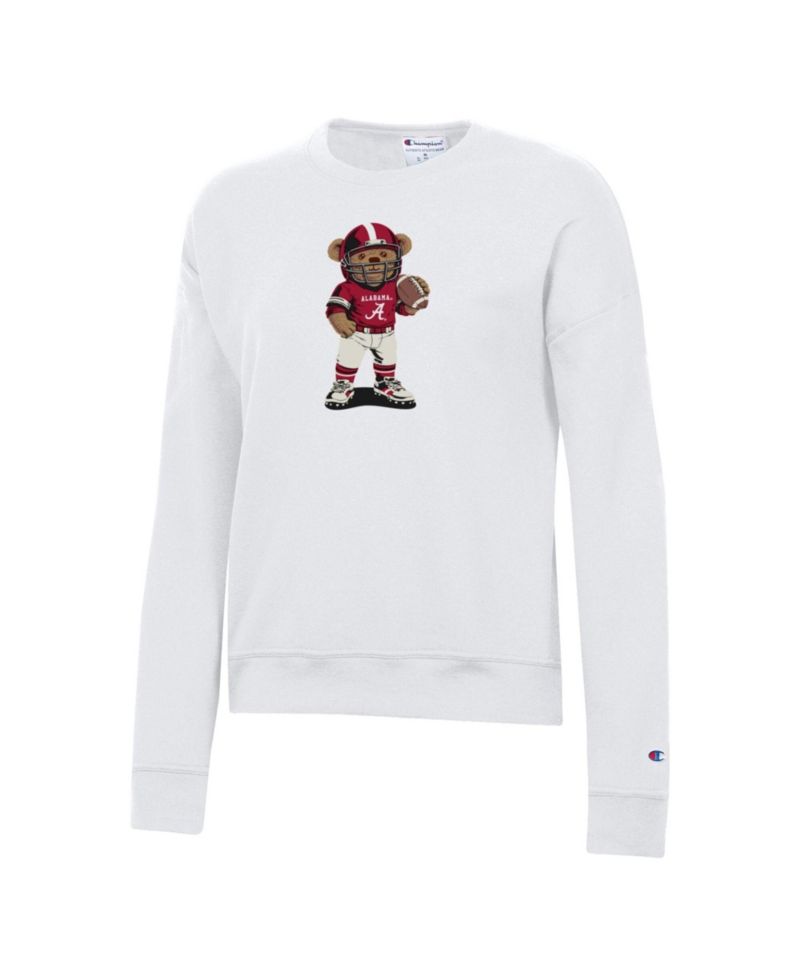Women's White Alabama Crimson Tide Teddy Bear Sweatshirt