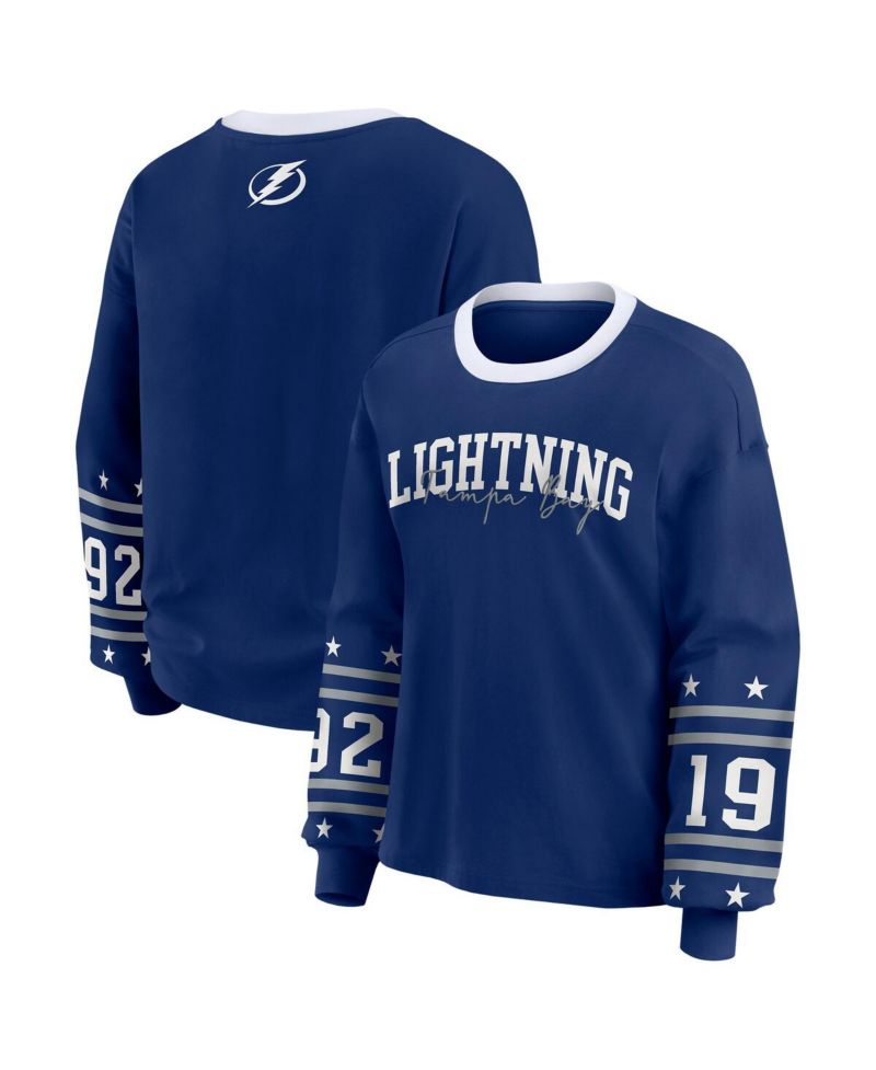 Women's Blue Tampa Bay Lightning Long-Sleeve Sport T-Shirt