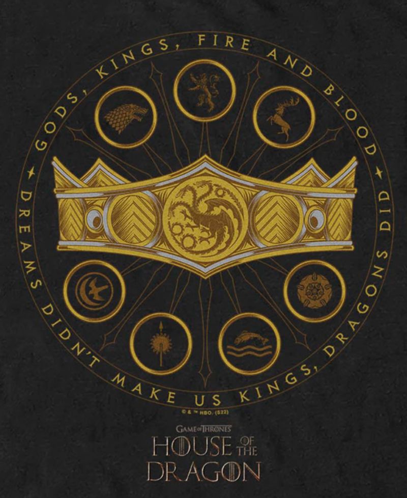 Men's House of the Dragon Crown Stamp Graphic Short-Sleeve T-Shirt