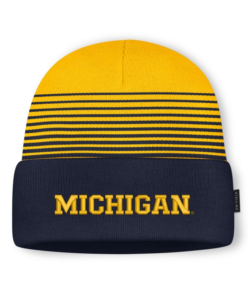 Men's and Women's Navy/Maize Michigan Wolverines On-Field Utility Knit Hat