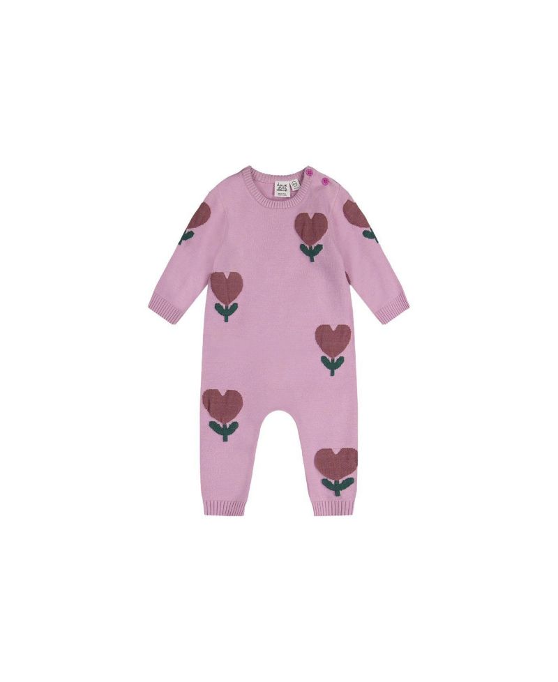 Baby Girl 3M TO 24M Knitted Intarsia Romper Lilac