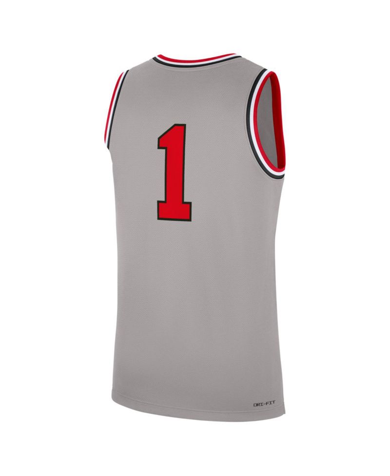 Men's 1 Gray Ohio State Buckeyes Alternate Replica Basketball Jersey