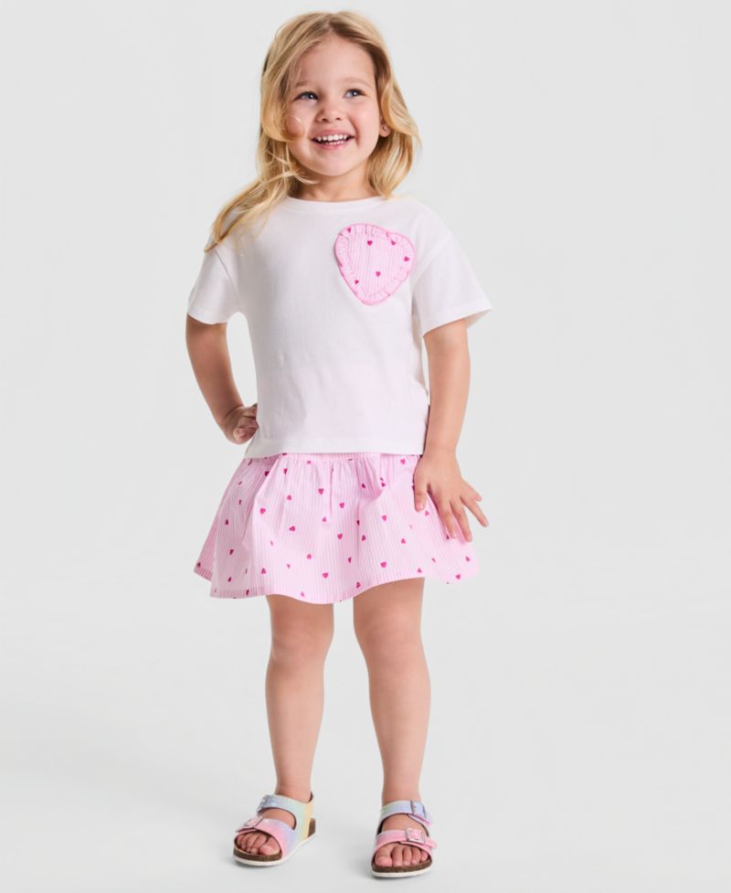 Toddler Girls' 12M-5T Heart Top and Bubble Skirt, 2-Piece Set