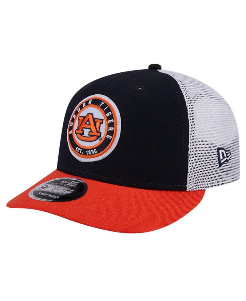 Men's Navy Auburn Tigers Throwback Circle Patch 9FIFTY Trucker Snapback Hat