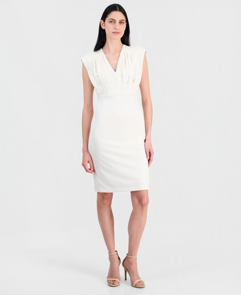 Women's Pleated-Bodice Sheath Dress