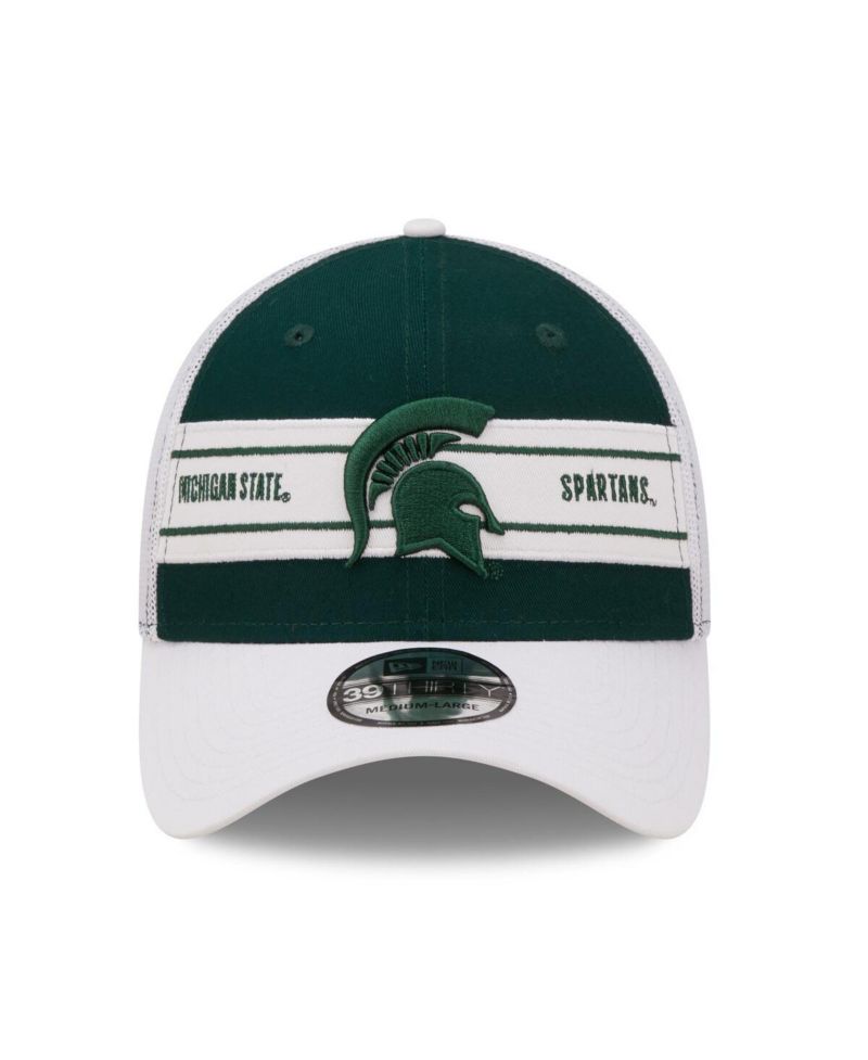 Men's Green, White Michigan State Spartans Banded 39THIRTY Flex Hat