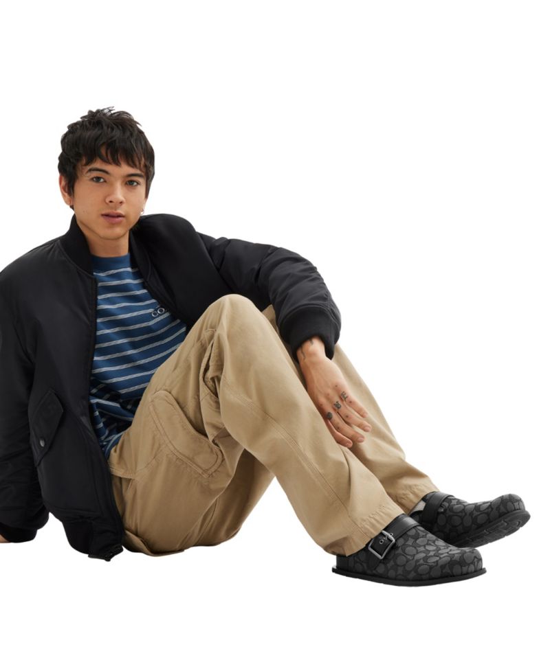 Men's Buckle Clog in Signature Jacquard