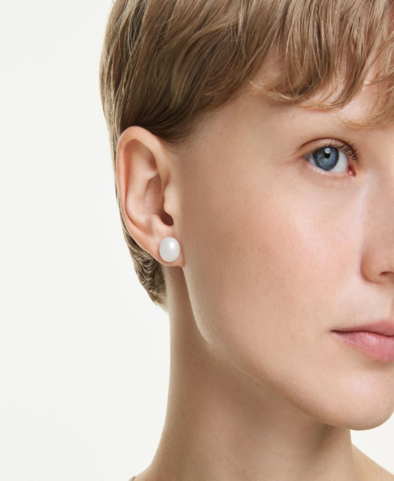 Rhodium-Plated Matrix Stud Earrings