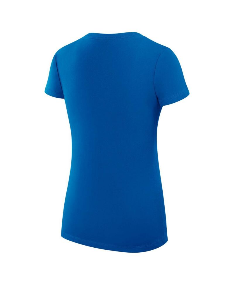 Women's Royal Indianapolis Colts Super-Slim Fit Lightweight Subtle Football V-Neck T-Shirt