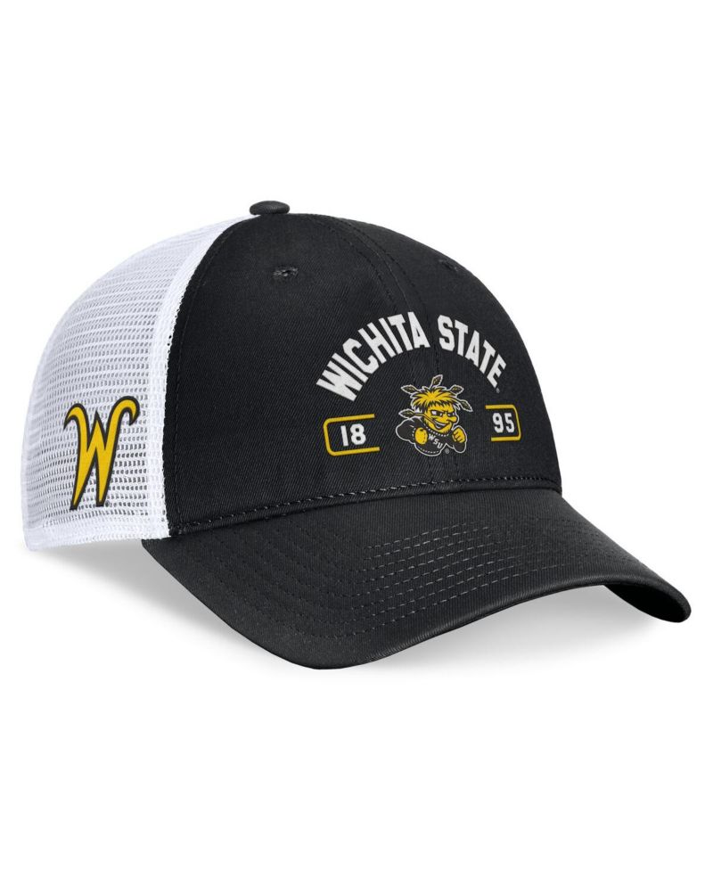 Men's Black/White Wichita State Shockers Free Kick Trucker Adjustable Hat
