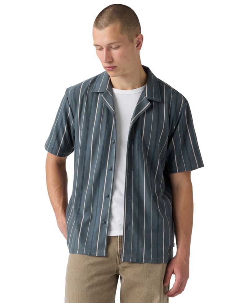 Men's Knit Camp Short-Sleeve Camp Collar Shirt