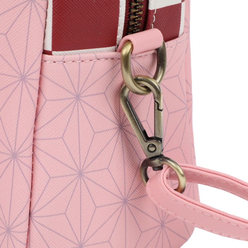 Nezuko Metal Badge Women's Pink Crossbody Handbag