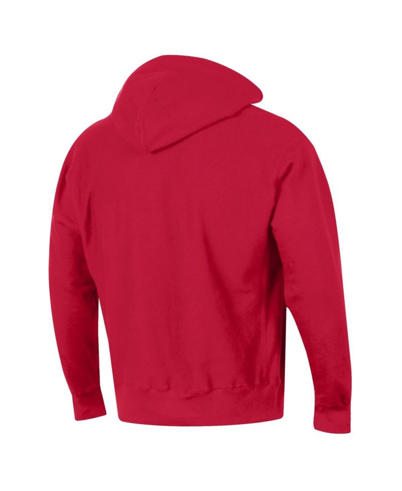 Men's Scarlet Cleveland Guardians Reverse Weave Chenille Hoodie