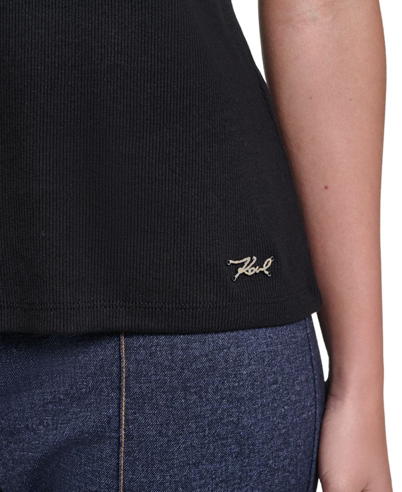 Petite Collared Short-Sleeve Pull-On Top