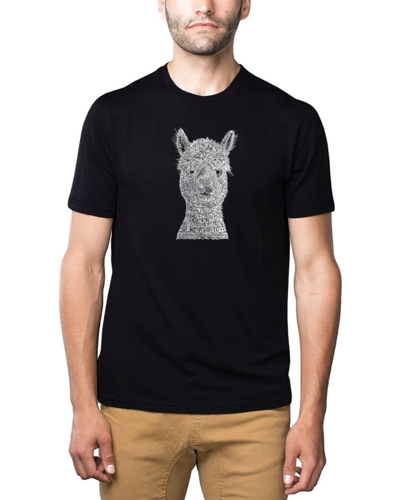 Men's Cotton/Poly Blend Word Art T-Shirt - Alpaca