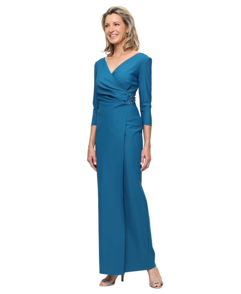 Women's V-Neck Cascade Ball Gown