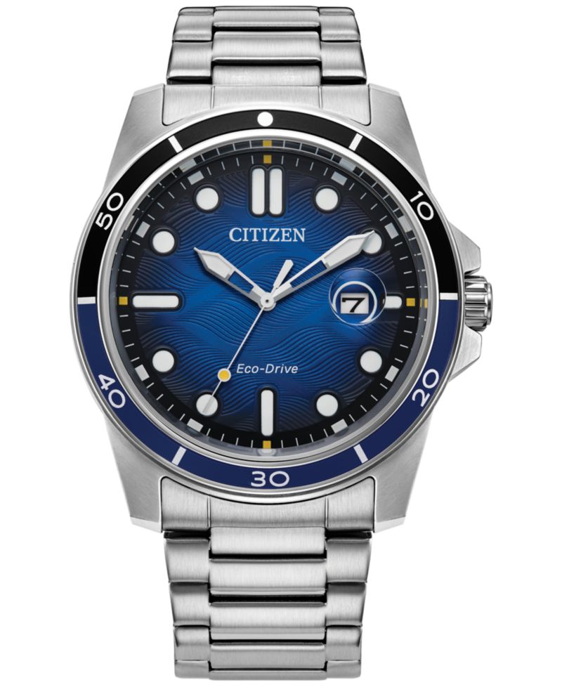 Eco-Drive Men's Stainless Steel Bracelet Watch 42mm