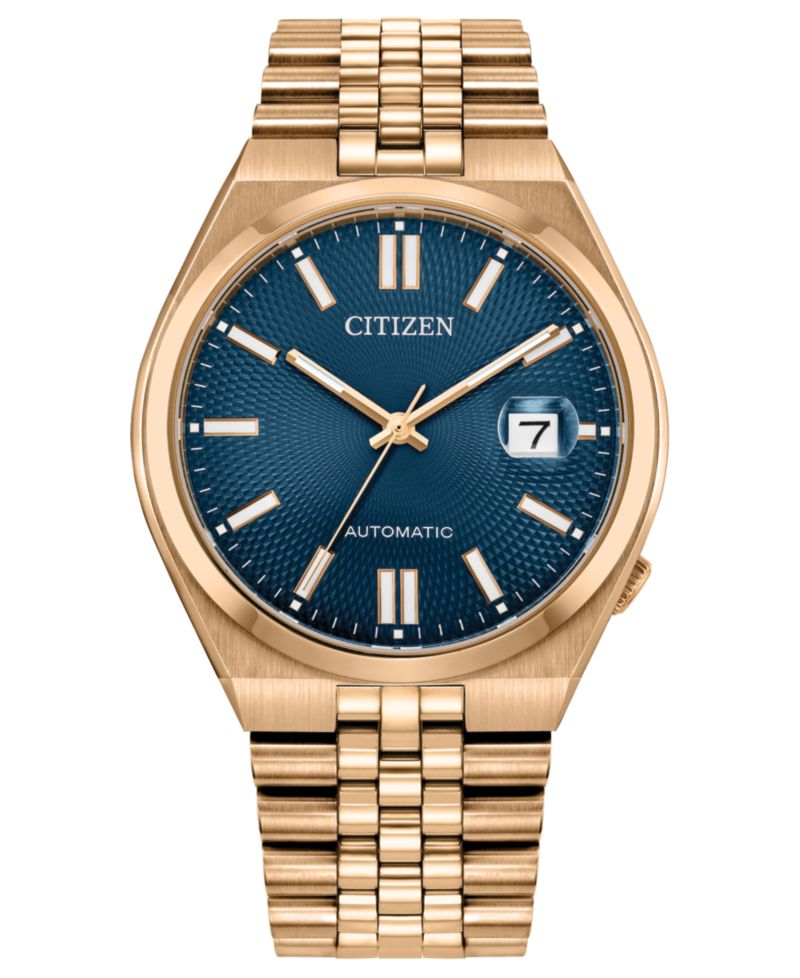 Men's Tsuyosa 60 Rose Gold-Tone Stainless Steel Bracelet Watch, 40mm
