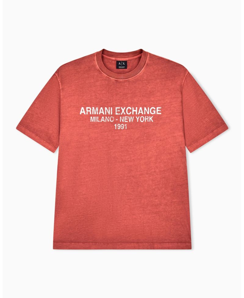 Men's Garment Dyed Vintage Wording T-Shirt