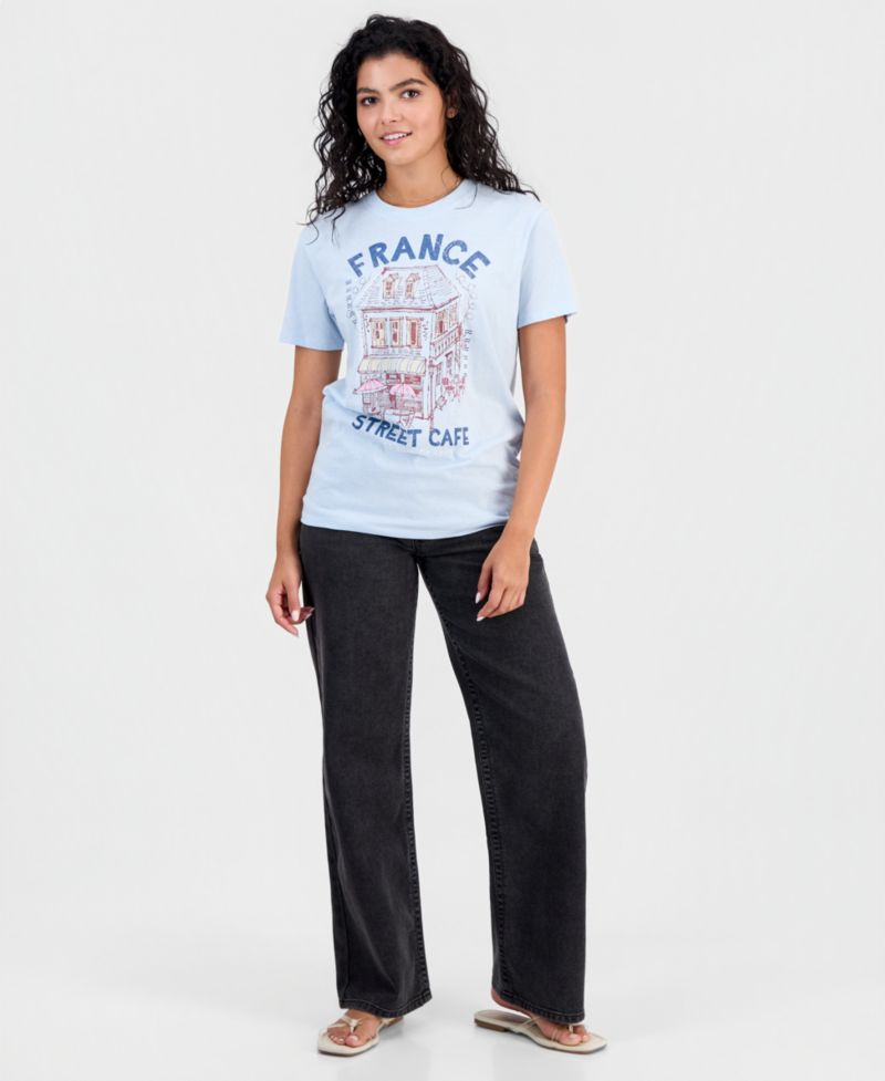Juniors' France Street Cafe T-Shirt