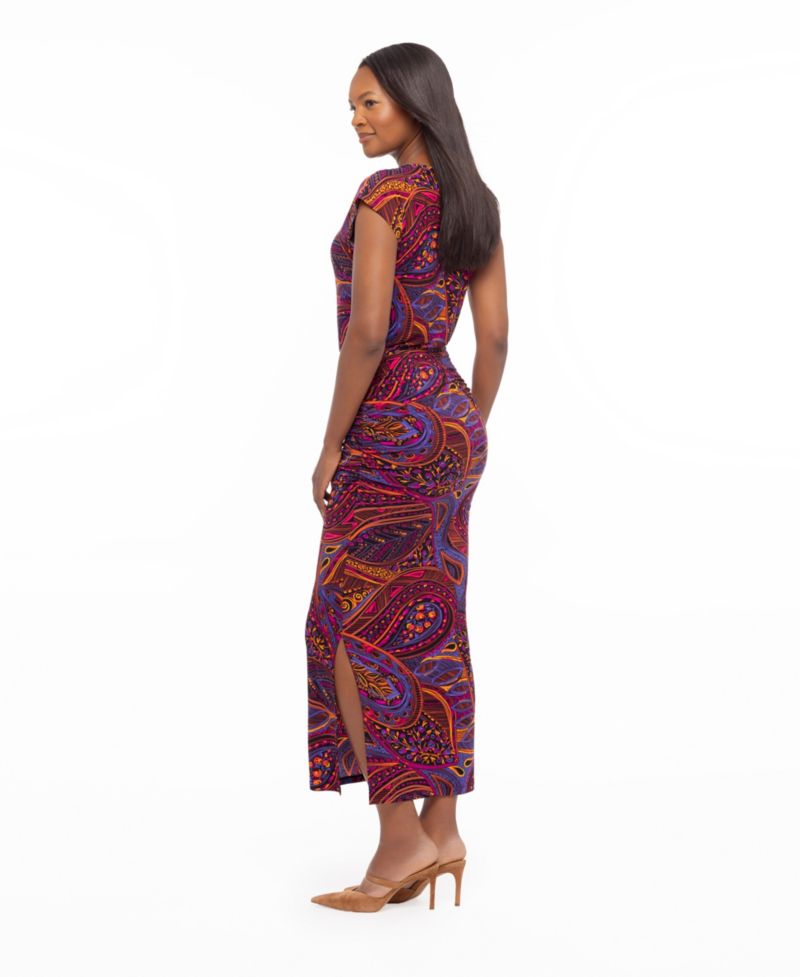 Women's Cali Built-in Shaping Scoop Neck Ruched Maxi Dress